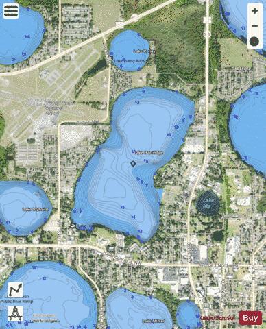 Lake Hartridge depth contour Map - i-Boating App - Satellite