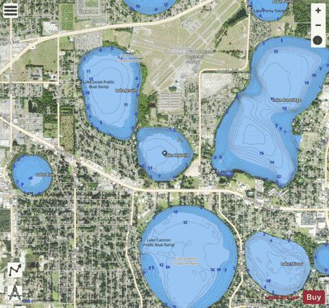 Lake Idylwild depth contour Map - i-Boating App - Satellite