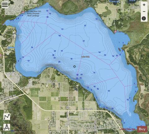 Lake Yale depth contour Map - i-Boating App - Satellite