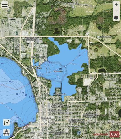 Trout Lake depth contour Map - i-Boating App - Satellite