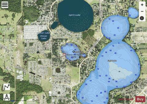 Grassy Lake (Eagle Lake) depth contour Map - i-Boating App - Satellite