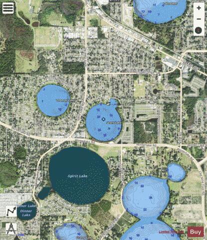 Sears Lake depth contour Map - i-Boating App - Satellite
