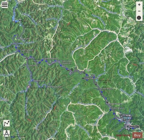 Paintsville Lake depth contour Map - i-Boating App - Satellite