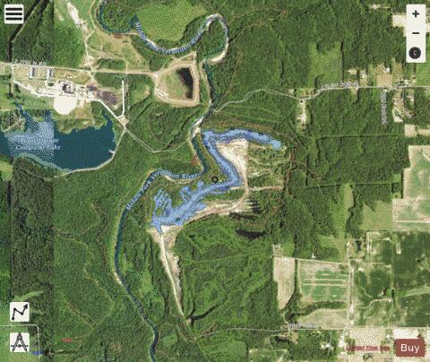 Kickapoo State Park Lake depth contour Map - i-Boating App - Satellite