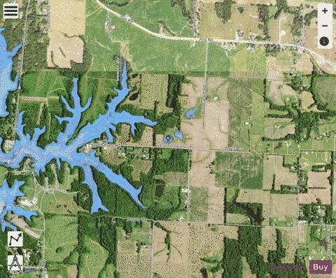 Kincaid Lake Fish Pond 1 depth contour Map - i-Boating App - Satellite