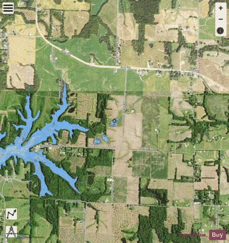 Kincaid Lake Fish Pond 3 depth contour Map - i-Boating App - Satellite
