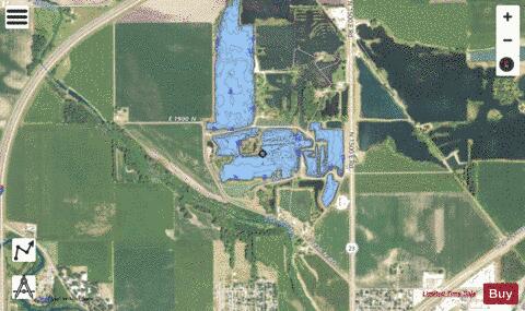 Pontiac Reservoir 3 depth contour Map - i-Boating App - Satellite