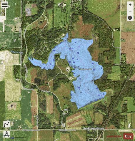 Shabbona Lake depth contour Map - i-Boating App - Satellite