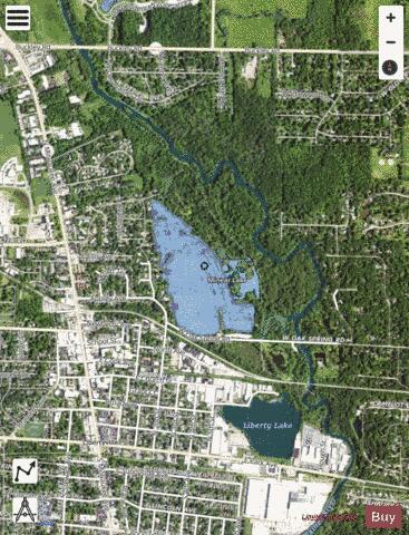 Lake Minear depth contour Map - i-Boating App - Satellite