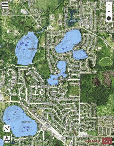 Linden depth contour Map - i-Boating App - Satellite