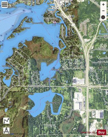 Redhead Lake depth contour Map - i-Boating App - Satellite