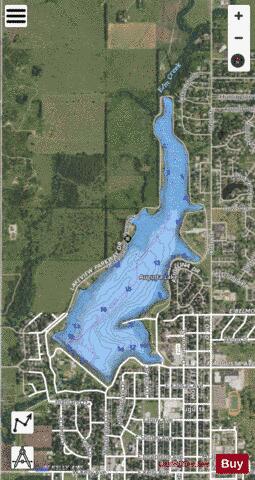 Augusta City Lake depth contour Map - i-Boating App - Satellite
