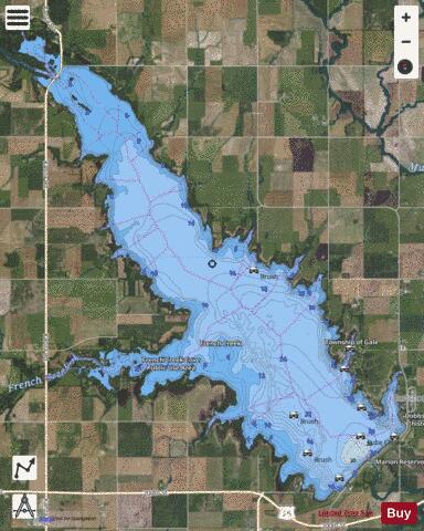Marion Reservoir depth contour Map - i-Boating App - Satellite