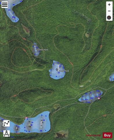 Denny Pond depth contour Map - i-Boating App - Satellite