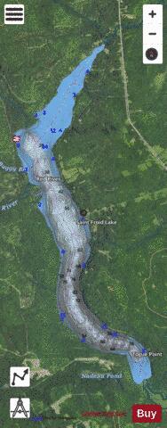 Saint Froid Lake depth contour Map - i-Boating App - Satellite
