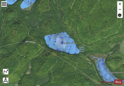 Upper Elbow Pond depth contour Map - i-Boating App - Satellite