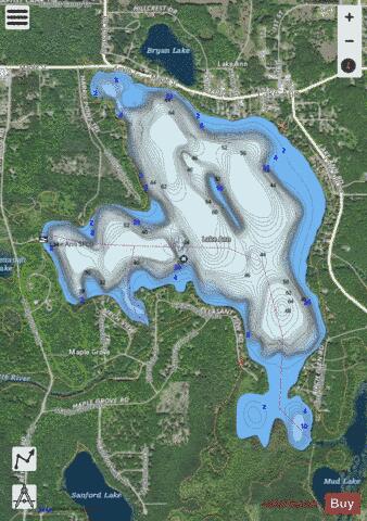 Ann, Lake depth contour Map - i-Boating App - Satellite