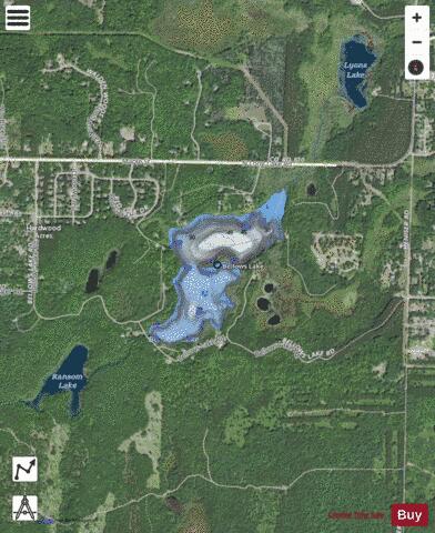 Bellows Lake depth contour Map - i-Boating App - Satellite