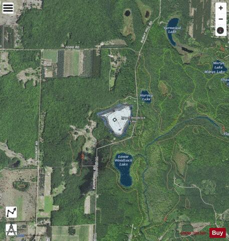 Upper Woodcock Lake depth contour Map - i-Boating App - Satellite