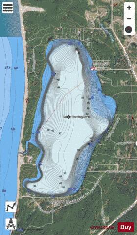 Lower Herring Lake depth contour Map - i-Boating App - Satellite