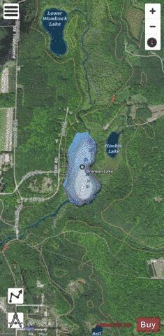 Bronson Lake depth contour Map - i-Boating App - Satellite