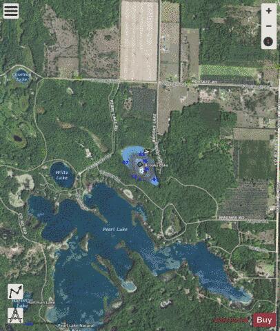 Brooks Lake depth contour Map - i-Boating App - Satellite