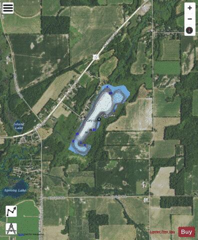 Cary Lake depth contour Map - i-Boating App - Satellite
