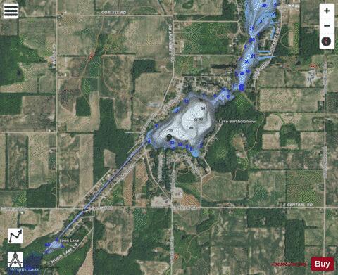 Bartholomew, Lake depth contour Map - i-Boating App - Satellite