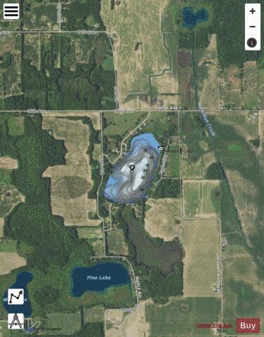 Hemlock Lake depth contour Map - i-Boating App - Satellite
