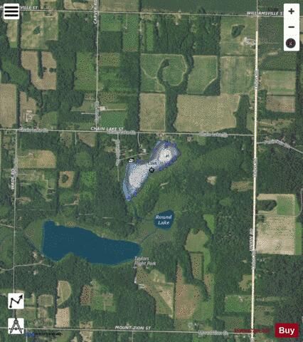 Chain Lake depth contour Map - i-Boating App - Satellite