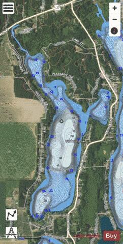 Baldwins Lake depth contour Map - i-Boating App - Satellite