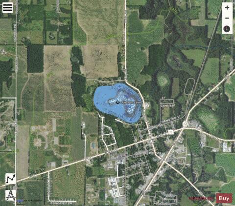 Pleasant Lake depth contour Map - i-Boating App - Satellite