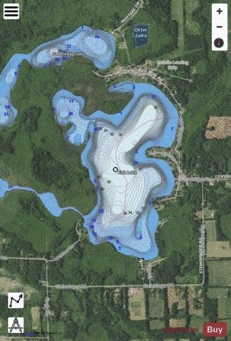 Fish Lake depth contour Map - i-Boating App - Satellite