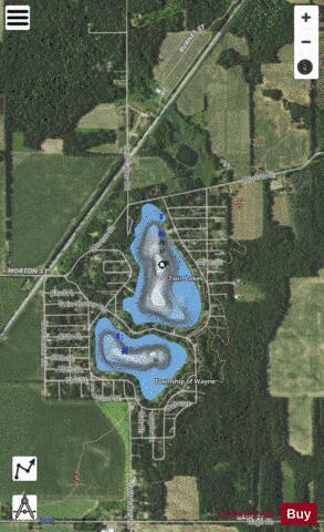 Twin Lake (north) depth contour Map - i-Boating App - Satellite
