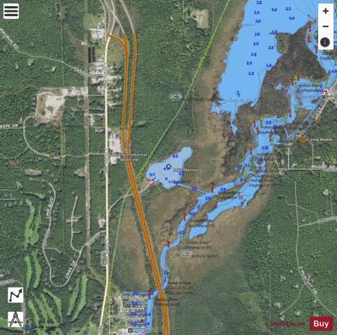 Marina, Lake depth contour Map - i-Boating App - Satellite