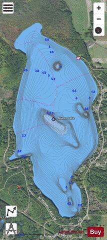 Munro Lake depth contour Map - i-Boating App - Satellite