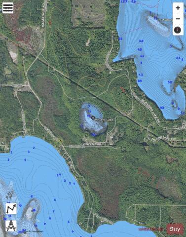 Vincent Lake depth contour Map - i-Boating App - Satellite