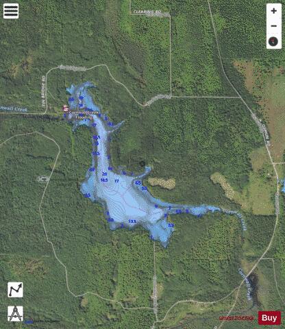 Cornwall Creek Floodin depth contour Map - i-Boating App - Satellite