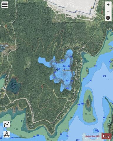 Gravel Lake depth contour Map - i-Boating App - Satellite