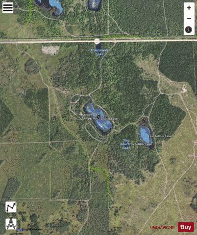 Soldier Lake depth contour Map - i-Boating App - Satellite