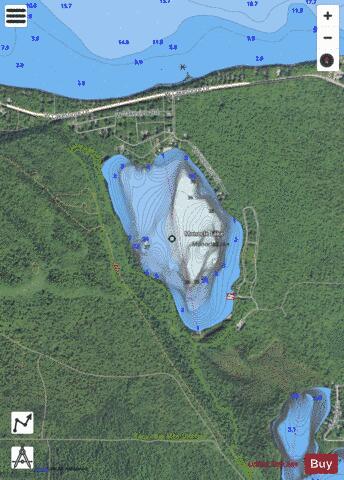 Monocle Lake depth contour Map - i-Boating App - Satellite