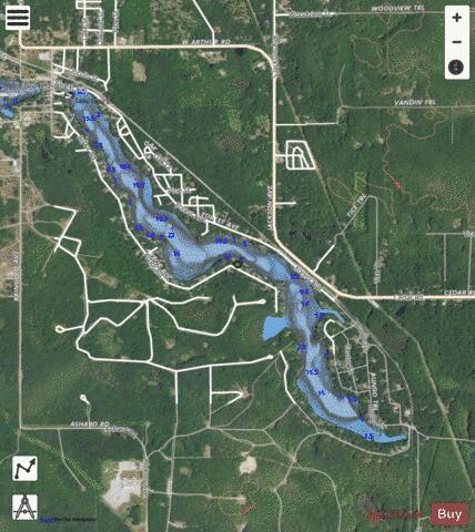 George, Lake depth contour Map - i-Boating App - Satellite