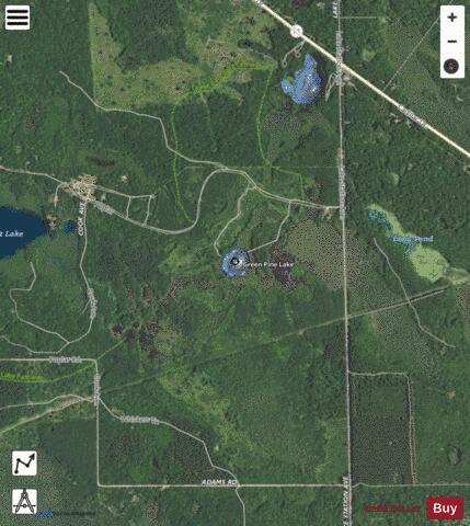 Green Pine Lake depth contour Map - i-Boating App - Satellite