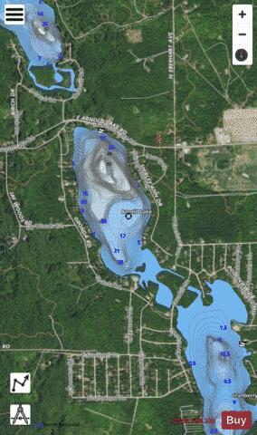 Arnold Lake depth contour Map - i-Boating App - Satellite