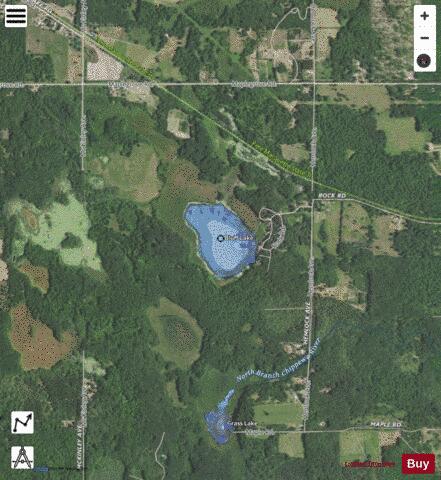Bluff Lake depth contour Map - i-Boating App - Satellite