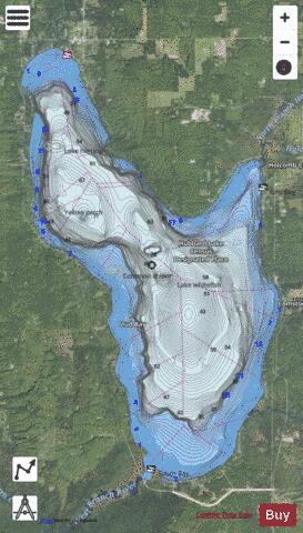 Hubbard Lake depth contour Map - i-Boating App - Satellite