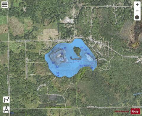 Jewell Lake depth contour Map - i-Boating App - Satellite