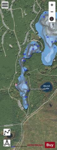 Section One Lake depth contour Map - i-Boating App - Satellite