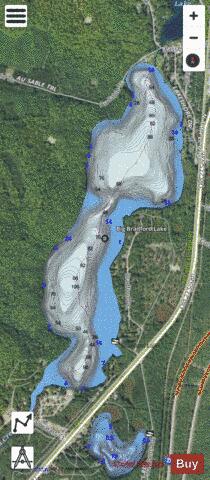 Big Bradford Lake depth contour Map - i-Boating App - Satellite