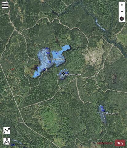 Twentythree, Lake depth contour Map - i-Boating App - Satellite